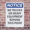 Signmission No Trucks Or Heavy Equipment Beyond OSHA Notice Sign, Plastic, 10in W x 14in L, 2PK OS-2PACK-NS-P-1014-V-15017 - alternate 4